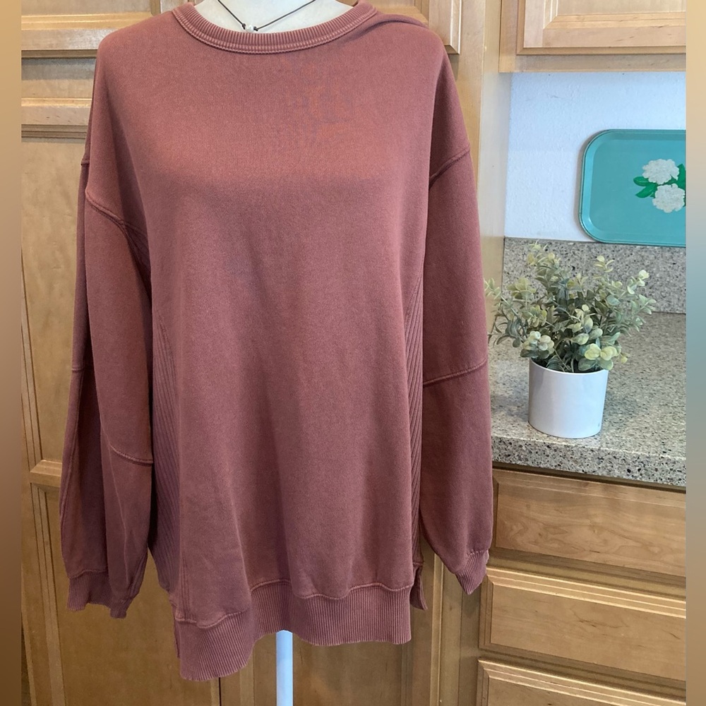 Aerie Warm Terracotta Crewneck Sweatshirt - Picture 3 of 7